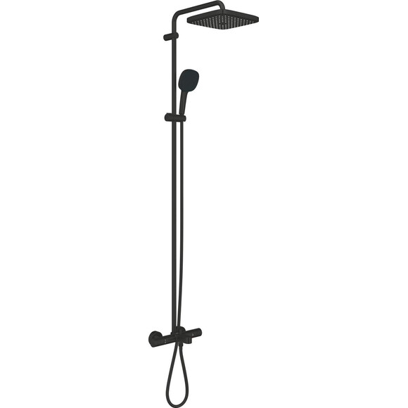 Душевая система с термостатом Grohe Tempesta Cube 250 266912431 (черная матовая, с изливом), фото 3