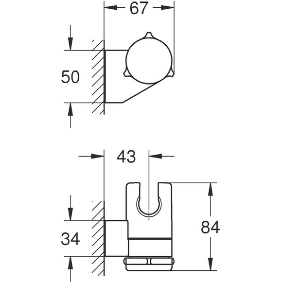 Держатель для ручного душа Grohe Tempesta 27595001, Цвет производителя: хром, фото 6