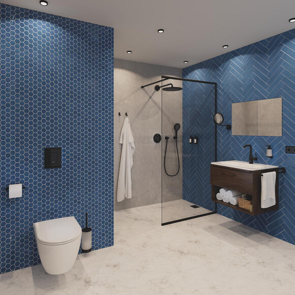 Внешняя часть смесителя скрытого монтажа с термостатом для ванны Grohe Grohtherm SmartControl 29508KF0 (фантомный черный), фото 2