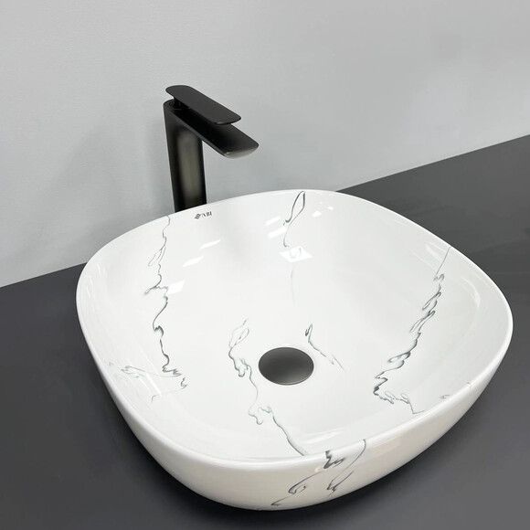 Умывальник VBI Bergamo S Marmo VBI-012502 (41x41 см, мрамор, чаша), Доступные размеры: 41 x 41, Цвет производителя: мрамор глянцевый, фото 2