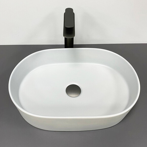 Раковина VBI Verona 50 Gray Matt VBI-011319 (50x37 см, серая матовая), Доступные размеры: 50 x 37, Цвет производителя: серый матовый, фото 3
