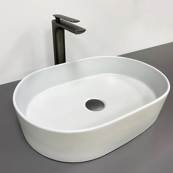 Раковина VBI Verona 50 Gray Matt VBI-011319 (50x37 см, серая матовая), Доступные размеры: 50 x 37, Цвет производителя: серый матовый, фото 