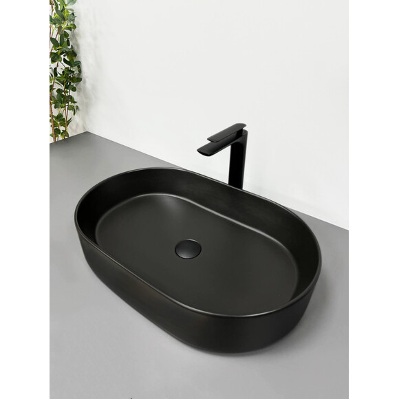 Раковина VBI Verona 60 Black Matt VBI-011303 (60x37 см, черная матовая), Доступные размеры: 60 x 37, Цвет производителя: черный матовый, фото 2