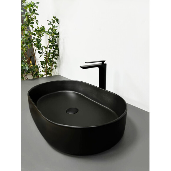 Раковина VBI Verona 60 Black Matt VBI-011303 (60x37 см, черная матовая), Доступные размеры: 60 x 37, Цвет производителя: черный матовый, фото 3
