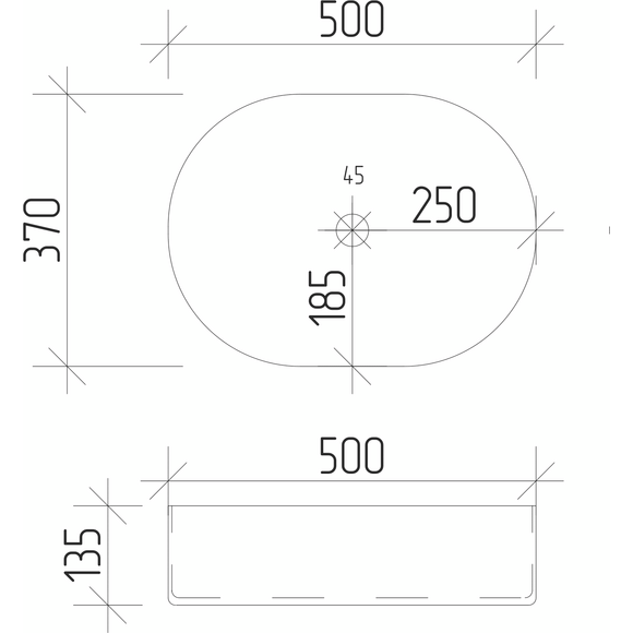 Раковина VBI Verona 50 Gray Stone VBI-011310 (50x37 см, серый камень), Доступные размеры: 50 x 37, Цвет производителя: серый камень глянцевый, фото 4