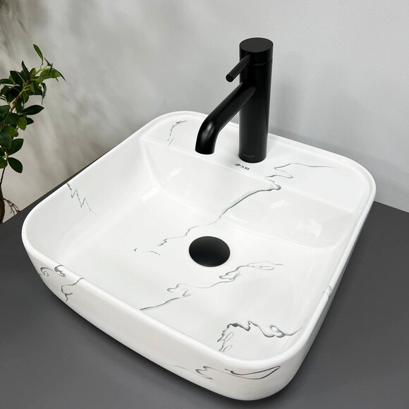 Раковина VBI Ragusa S Marmo VBI-014502 (39x39 см, мрамор), Доступные размеры: 39 x 39, Цвет производителя: мрамор глянцевый, фото 