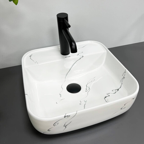 Раковина VBI Ragusa S Marmo VBI-014502 (39x39 см, мрамор), Доступные размеры: 39 x 39, Цвет производителя: мрамор глянцевый, фото 2