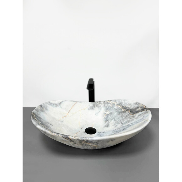 Раковина VBI Turin Granit Matt VBI-011503 (62x36 см, мрамор матовый, чаша), Доступные размеры: 62 x 36, Цвет производителя: мрамор матовый, фото 3