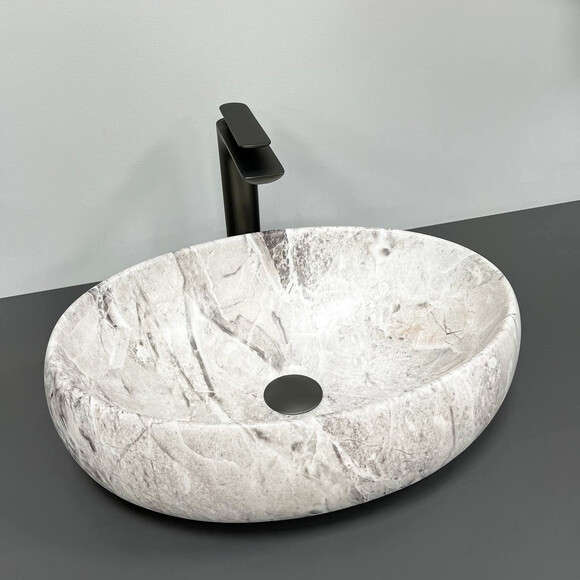 Раковина VBI Veneto Stone VBI-012803 (48x34 см, камінь, чаша), Доступні розміри: 48 x 34, Колір виробника: камінь матовий, фото 
