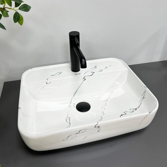 Раковина VBI Ragusa Marmo VBI-014501 (50x40 см, мрамор), Доступные размеры: 50 x 40, Цвет производителя: мрамор глянцевый, фото 2