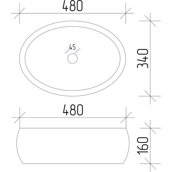 Раковина VBI Veneto Stone VBI-012803 (48x34 см, камінь, чаша), Доступні розміри: 48 x 34, Колір виробника: камінь матовий, фото , изображение 4