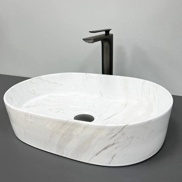 Раковина VBI Verona 50 Nature Marmo VBI-011315 (50x37 см, мрамор), Доступные размеры: 50 x 37, Цвет производителя: светлый мрамор глянцевый, фото 3