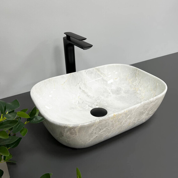 Раковина VBI Ravenna Light Stone VBI-011206 (45x32 см, светлый камень, чаша), Доступные размеры: 45 x 32, Цвет производителя: светлый камень, фото 
