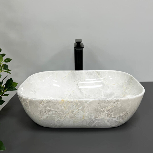 Раковина VBI Ravenna Light Stone VBI-011206 (45x32 см, светлый камень, чаша), Доступные размеры: 45 x 32, Цвет производителя: светлый камень, фото 2