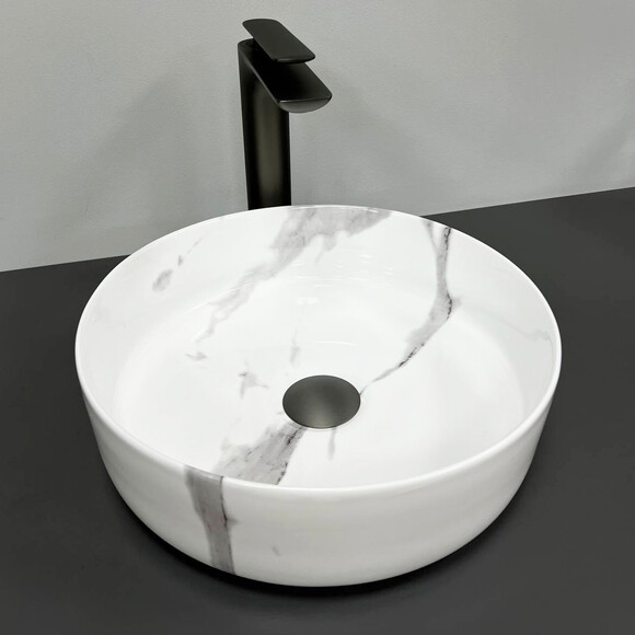 Раковина VBI Prato Marble Nature VBI-011404 (36 см, светлый мрамор, чаша), Доступные размеры: 36 x 36, Цвет производителя: белый мрамор, фото 3