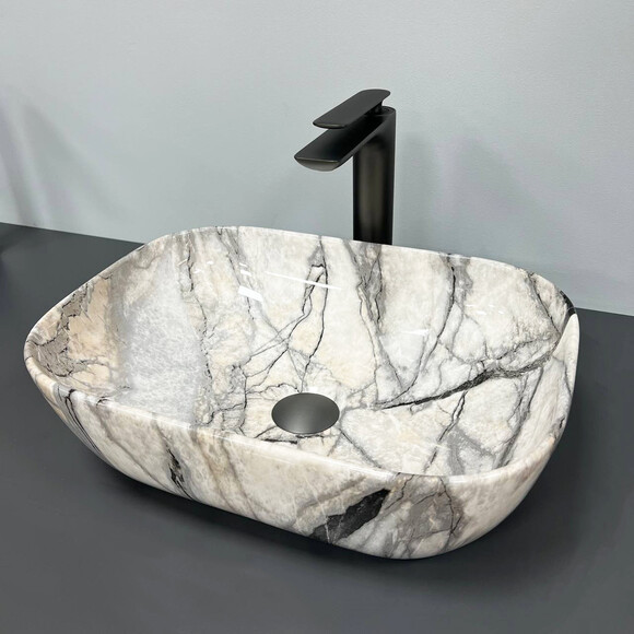 Раковина VBI Ravenna Light Gray Onyx VBI-011213 (45x32 см, світло-сірий онікс, чаша), Доступні розміри: 45 x 32, Колір виробника: світло-серій онікс, фото , изображение 2