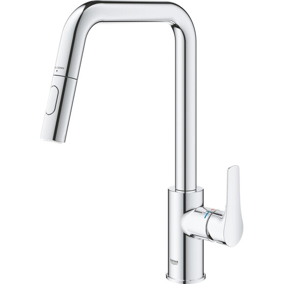 Змішувач для кухні Grohe Eurosmart 30619000 (з висувною лійкою), Колір виробника: хром, фото , изображение 7