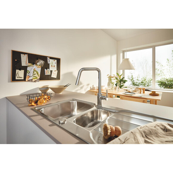 Змішувач для кухні Grohe Eurosmart 30619000 (з висувною лійкою), Колір виробника: хром, фото , изображение 2