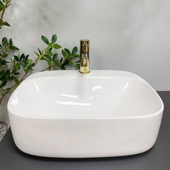 Умывальник VBI Narni M White VBI-014900 (50x42 см), Доступные размеры: 50 x 42, Цвет производителя: белый глянец, фото 2