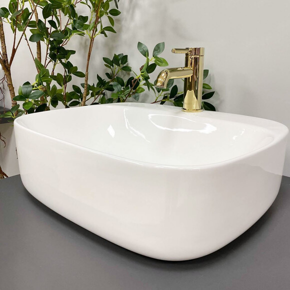 Умывальник VBI Narni M White VBI-014900 (50x42 см), Доступные размеры: 50 x 42, Цвет производителя: белый глянец, фото 3