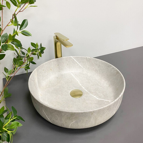 Умывальник VBI Bari Grey Stone VBI-011603 (46 см, серый камень, чаша), Доступные размеры: 46 x 46, Цвет производителя: серый камень, фото 