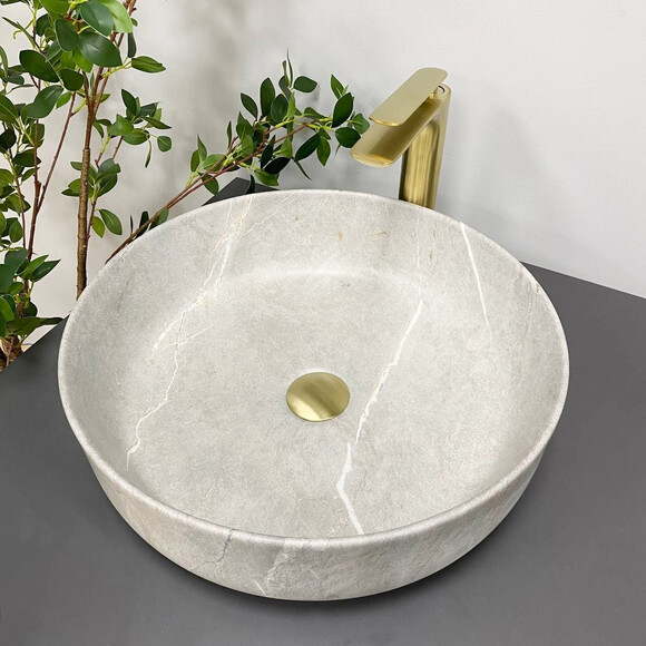 Умывальник VBI Bari Grey Stone VBI-011603 (46 см, серый камень, чаша), Доступные размеры: 46 x 46, Цвет производителя: серый камень, фото 2
