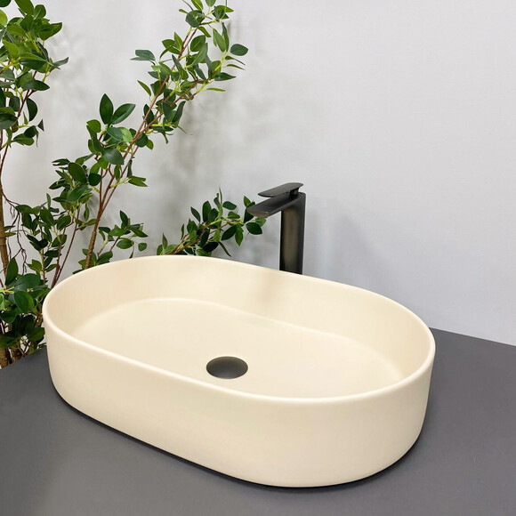 Умивальник VBI Verona 70 Beige VBI-011306 (70x37 см, бежевий), Доступні розміри: 70 x 37, Колір виробника: бежевий, фото 