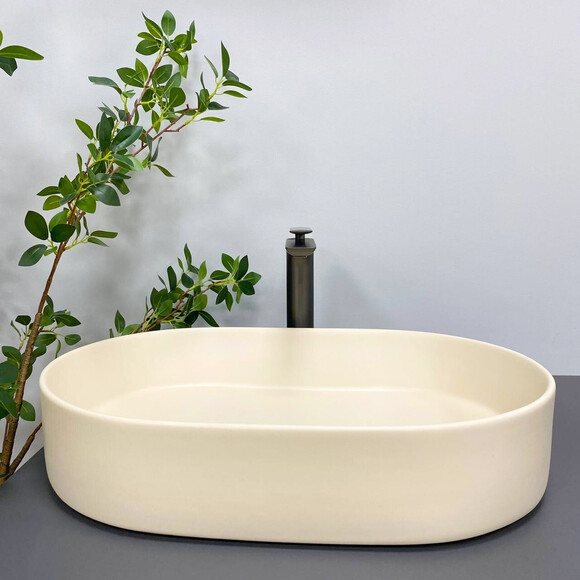 Умивальник VBI Verona 70 Beige VBI-011306 (70x37 см, бежевий), Доступні розміри: 70 x 37, Колір виробника: бежевий, фото , изображение 4