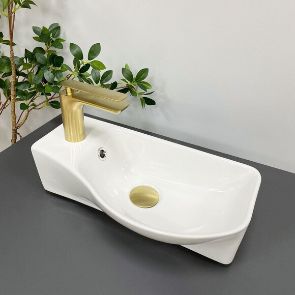 Умывальник VBI Fermo R White VBI-015606 (45x24 см, правая чаша), Доступные размеры: 45 x 24 R, фото 