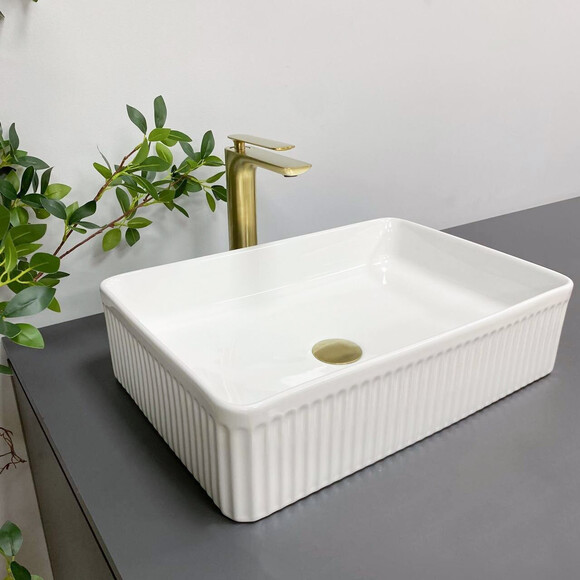 Умывальник VBI Brescia White VBI-013900 (50x34 см), Доступные размеры: 50 x 34, Цвет производителя: белый глянец, фото 