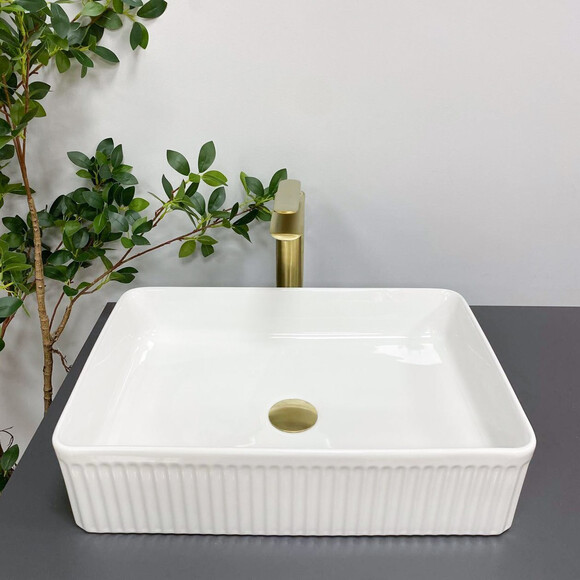 Умывальник VBI Brescia White VBI-013900 (50x34 см), Доступные размеры: 50 x 34, Цвет производителя: белый глянец, фото 2