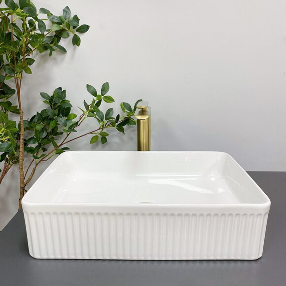 Умывальник VBI Brescia White VBI-013900 (50x34 см), Доступные размеры: 50 x 34, Цвет производителя: белый глянец, фото 4