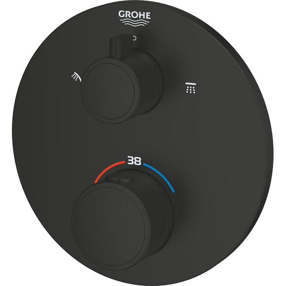 Душевая система с термостатом Grohe Grohtherm & Tempesta 250 UA26415SC9 (1022082430+35604000+264062433+266682430, черная матовая, скрытого монтажа), фото 8