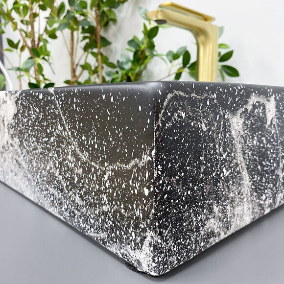 Умывальник VBI Latina Dark Marmo VBI-013104 (50x35 см, темный мрамор), Доступные размеры: 50 x 35, Цвет производителя: темный мрамор, фото 5
