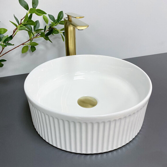 Умывальник VBI Brindisi White VBI-014100 (37x37 см), Доступные размеры: 37 x 37, Цвет производителя: белый глянец, фото 