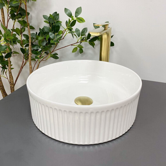 Умывальник VBI Brindisi White VBI-014100 (37x37 см), Доступные размеры: 37 x 37, Цвет производителя: белый глянец, фото 3