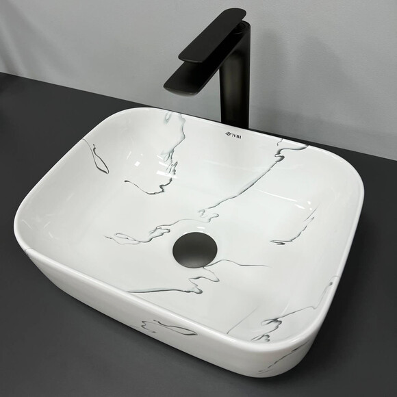 Умивальник VBI Palermo S Marmo Glossy VBI-012305 (41x31 см, мармур глянсовий, чаша), Доступні розміри: 41 x 31, Колір виробника: мармур глянсовий, фото 