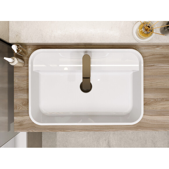 Умивальник Miraggio Ocean 600 Miramarble 8813901 (60x40 см), Доступні розміри: 60 x 40, Технологія виробництва: Miramarble, Колір виробника: білий глянець, фото , изображение 4