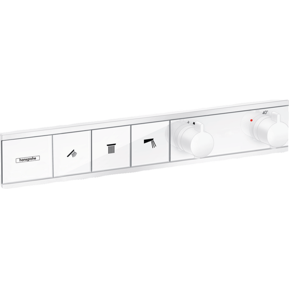 Внешняя часть смесителя скрытого монтажа с термостатом для ванны Hansgrohe RainSelect Matt White15381700 (белая матовая), Цвет производителя: белый матовый, фото 