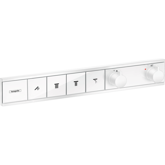 Внешняя часть смесителя скрытого монтажа с термостатом для ванны Hansgrohe RainSelect Matt White 15382700 (белая матовая), Цвет производителя: белый матовый, фото 