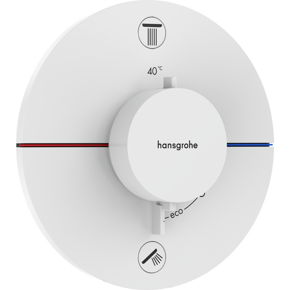 Внешняя часть смесителя скрытого монтажа с термостатом для ванны Hansgrohe ShowerSelect Comfort S Matt White 15554700 (белый матовый), Цвет производителя: белый матовый, фото 