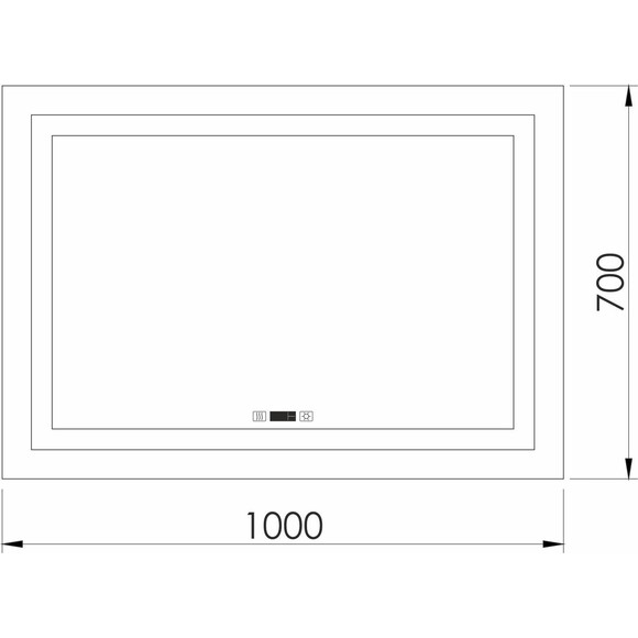 Дзеркало для ванної кімнати Imprese Karlov Option m08607600ME (100x70 см, з підсвічуванням, підігрівом та годинником), Доступні розміри: 100 x 70, фото , изображение 3