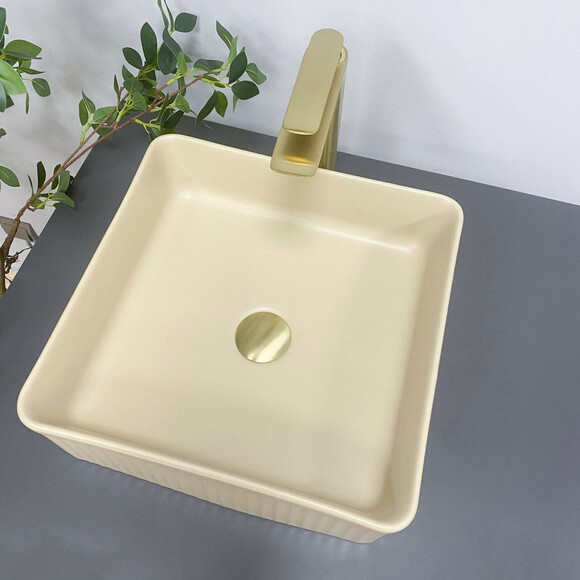 Умивальник VBI Bolzano Beige VBI-013802 (38x38 см, бежевий), Доступні розміри: 38 x 38, Колір виробника: бежевий, фото , изображение 4