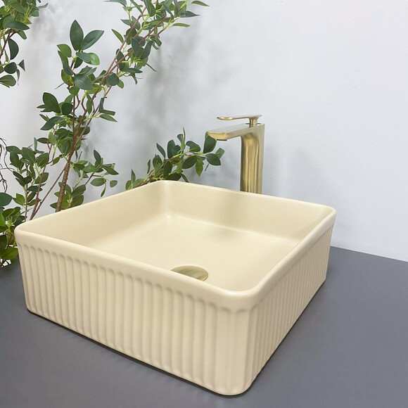 Умивальник VBI Bolzano Beige VBI-013802 (38x38 см, бежевий), Доступні розміри: 38 x 38, Колір виробника: бежевий, фото , изображение 2