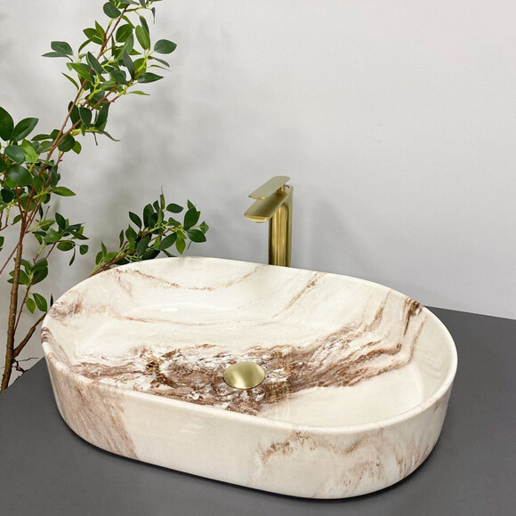 Умывальник VBI Verona 60 Onyx Glossy VBI-011322 (60x37 см, оникс глянцевый), Доступные размеры: 60 x 37, Цвет производителя: оникс, фото 5