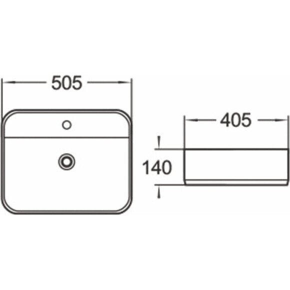 Раковина Volle I-Form White с06010603-50 (51x41 см, біла глянсова), Доступні розміри: 51 x 41, Колір виробника: білий глянець, фото , изображение 2
