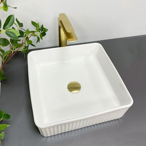 Умивальник VBI Bolzano White VBI-013800 (38x38 см), Доступні розміри: 38 x 38, Колір виробника: білий глянець, фото , изображение 2