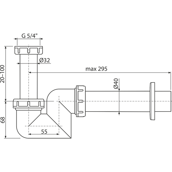 Сифон для біде Alcaplast A45F-DN40, фото , изображение 2