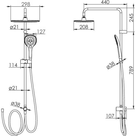 Душевая система Imprese Bila Desne T-00301SQ (без смесителя), фото 2