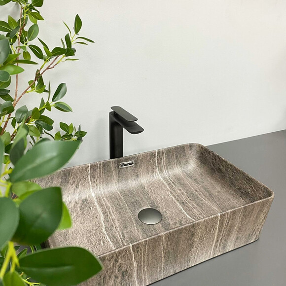 Умывальник VBI Arabba Dark Stone VBI-013503 (55x35 см, темный камень), Доступные размеры: 55 x 35, Цвет производителя: темный камень, фото 2
